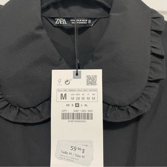 NWT ZARA Collar Mini Dress - Picture 8 of 9